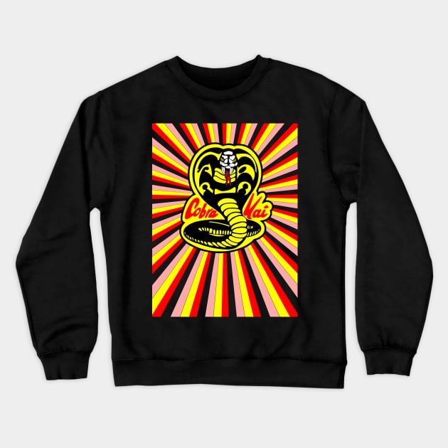 Cobra Kai Retro Snake Karate Crewneck Sweatshirt by kevfla